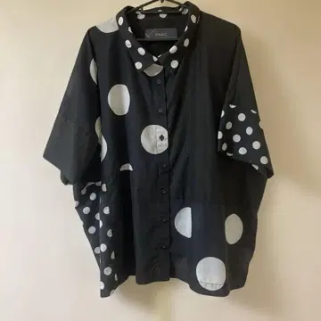 오샤레 워커 kOhAKU 셔츠 도트 무늬 블랙