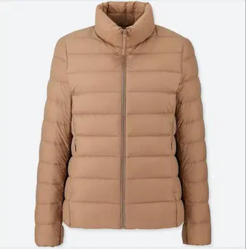 새상품급 유니클로 울트라 라이트 다운 자켓 베이지 S