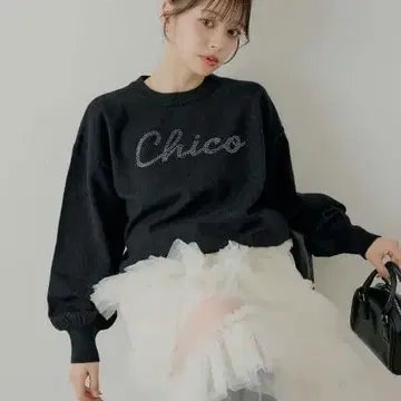 Chico 큐빅 로고 니트