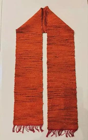 삭기오리 머플러 오렌지 주홍색 USED