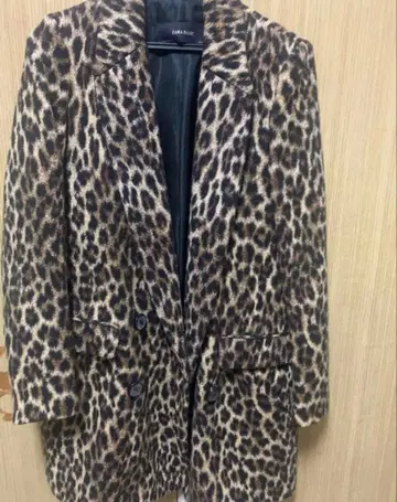 ZARA BASIC 레오파드 무늬 롱 코트