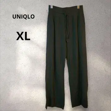 UNIQLO 유니클로 워셔블 니트 립 팬츠 XL 블랙 검정