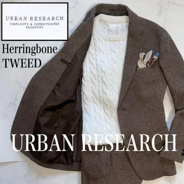 URBAN RESEARCH 사용감 없는 새상품급 상하의 M 트위드 헤링본