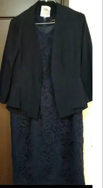 네이비 레이스 원피스 수트