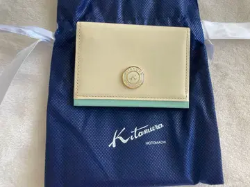 미사용 키타무라 패스 케이스 베이지 민트
