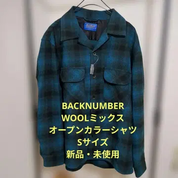 백넘버 보드 셔츠 울 믹스 오픈 카라 셔츠 펜들턴