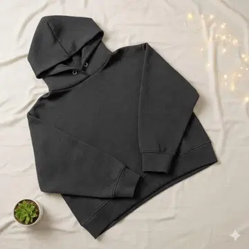 Re:EDIT 다크 그레이 후드 부착 후드티