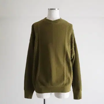 21SS YASHIKI SHINGEN 니트 코튼 니트 올리브