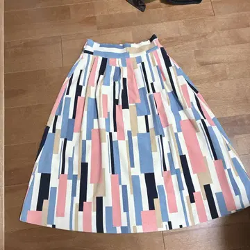 비아지오 블루 플레어 스커트 멀티 컬러 일본제