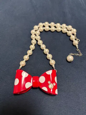 Disney 디즈니 미니 리본 모티브 펄 목걸이