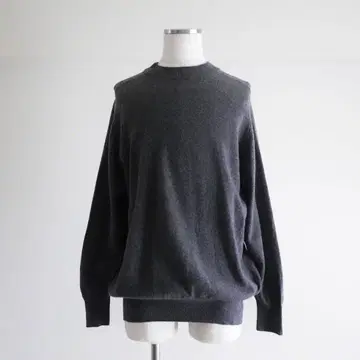 Ville D'espoir 퓨어 캐시미어 모크넥 니트 스웨터 그레이