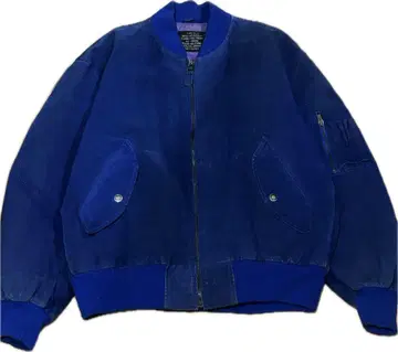 1990년대 90s 파란색 가죽 플라이트 자켓 B-17