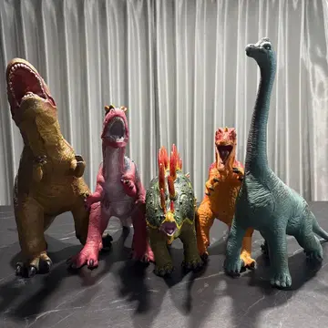 공룡 T-rex 외 5체 세트 고무제 약 40cm 오버