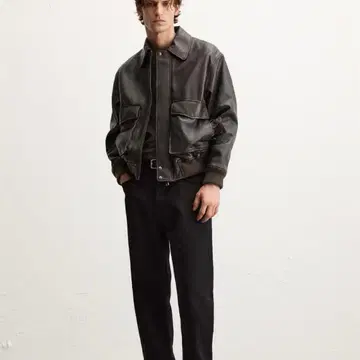 ZARA 포켓 가죽 자켓 L