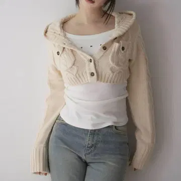 andmary Mary 로고 케이블 니트 세트