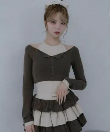 미개봉 새상품 Darich 다리치 오프숄더 레이어드 리브 상의