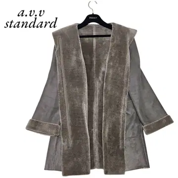 [ 새상품급 ] a.v.v 무스탕 코트 다크 브라운 L 아우터 집업