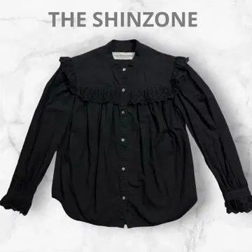 새상품급 THE SHINZONE 코튼 프릴 블라우스 블랙