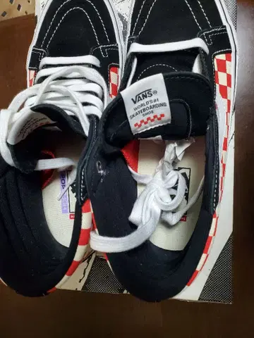 VANS SK8-Hi 블랙/레드 체커 사이즈 28cm