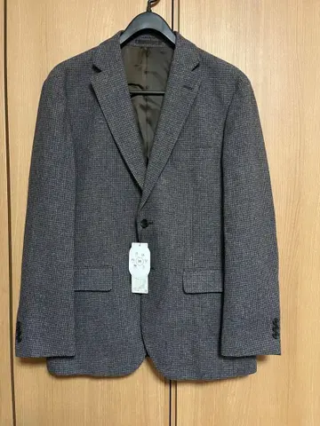 일본제 그레이 계열 체크 무늬 자켓