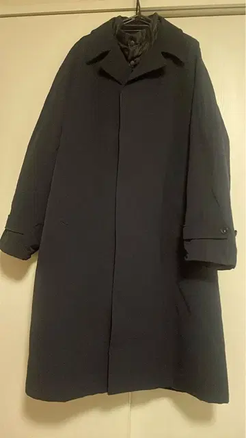 SUIT SELECT 네이비 스텐카라 코트 울 혼방