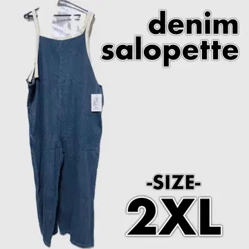 데님 오버롤 팬츠 스트랩 포함 2XL 성숙/러블리 새상품