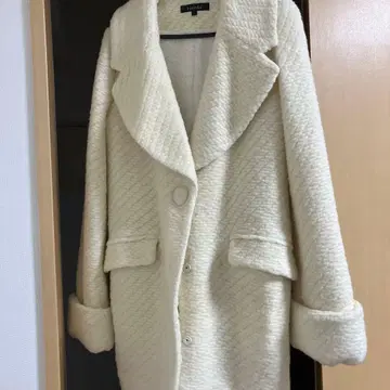 하자품!! 아이보리 더블 버튼 체스터 코트