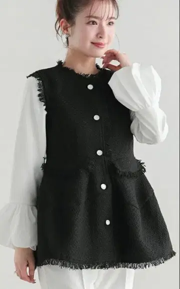 fitmore 페플럼 트위드 베스트