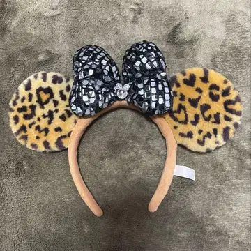 레오파드 무늬 귀 머리띠