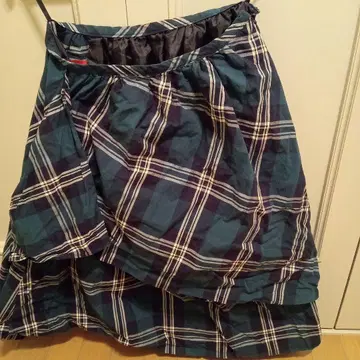 요크랜드 체크 스커트 비대칭 일본제