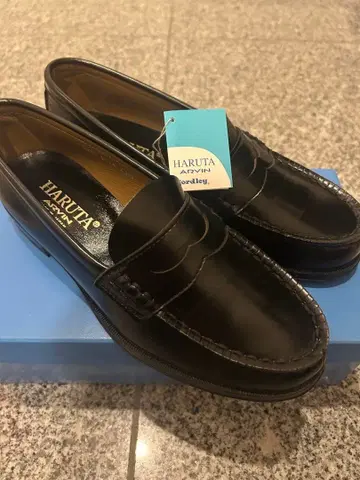 HARUTA 블랙 로퍼 4514 23.5cm EE