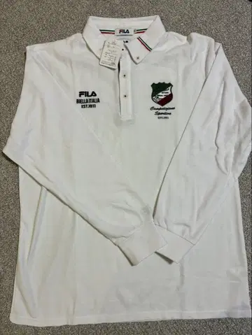 골프 FILA 긴팔 피케 셔츠 화이트 3L
