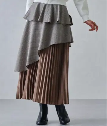 MISCH MASCH 페플럼 벨트 포함 이소재 스커트 미사용 새상품