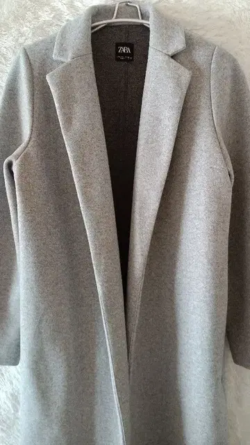 자라 그레이 울 혼방 롱 코트