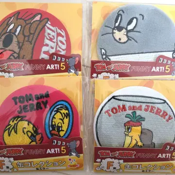 톰과 제리 Happy 복권 자수 캔뱃지 거울 4개 세트