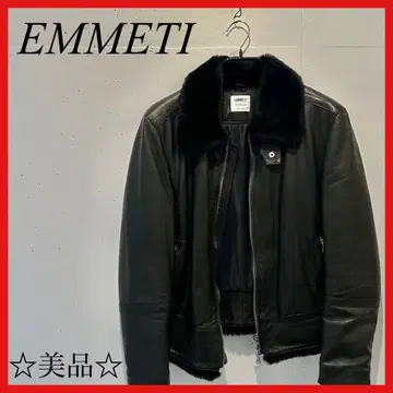 [ 새상품급 ] EMMETI 가죽 자켓 양가죽 BEAMS 퍼 포함