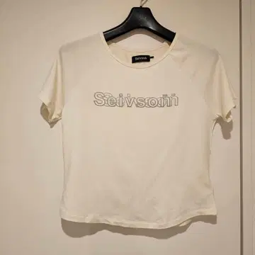 Seivson 아이보리 로고 반팔 T셔츠