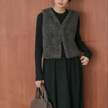 절개 니트 롱 원피스 블랙