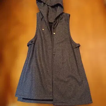 후드 부착 그레이 긴 베스트 R871AV2