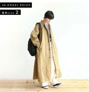 HARVESTY 하베스티 치노크로스 오버코트 롱 코트 2