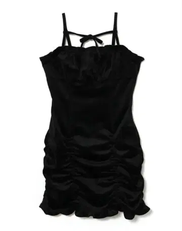 bubbles 리본 개더 미니 원피스