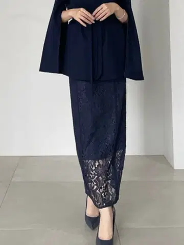 anuans 파이핑 레이스 타이트 스커트