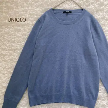 유니클로 UNIQLO 크루넥 니트 스웨터 캐시미어 블루