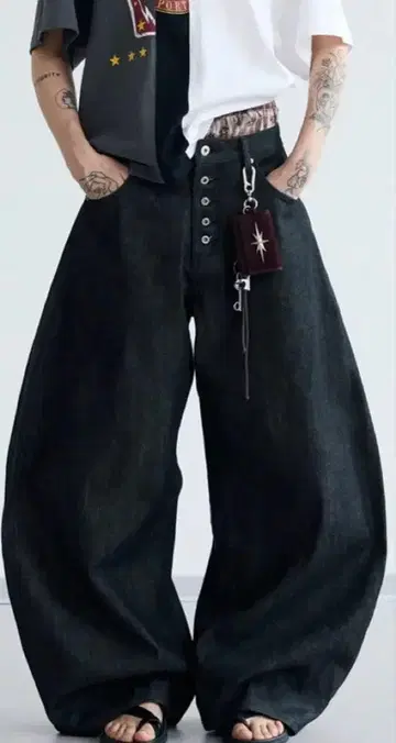 Peoplesense 리지드 데님 배기 니트 씨 착용