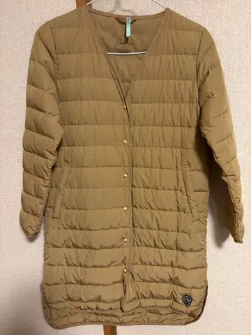 BEAMS 베이지 롱 기장 다운 자켓