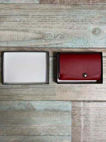 abrAsus 빨간색 3단 폴더형 지갑