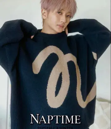 Naptime 오버 사이즈 니트 스웨터 네이비 S 사이즈