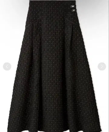 [ FRAY I.D ] 마틀라세 라메 자카드 턱 플레어 스커트