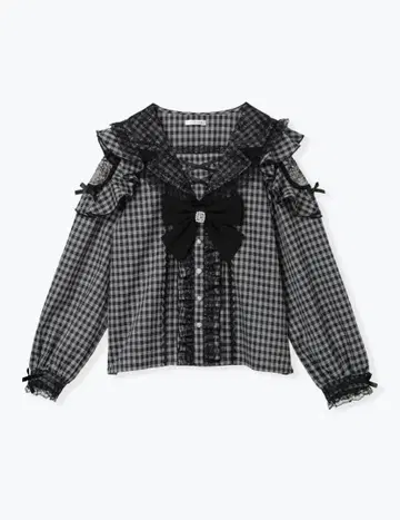 NOEMI 트렌치 세일러 오픈 숄더 블라우스 [ 가격 인하 가능 ]