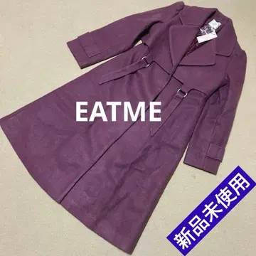 [ 미사용 새상품 EATME ] 퍼플 벨트 포함 롱 코트 익명 배송